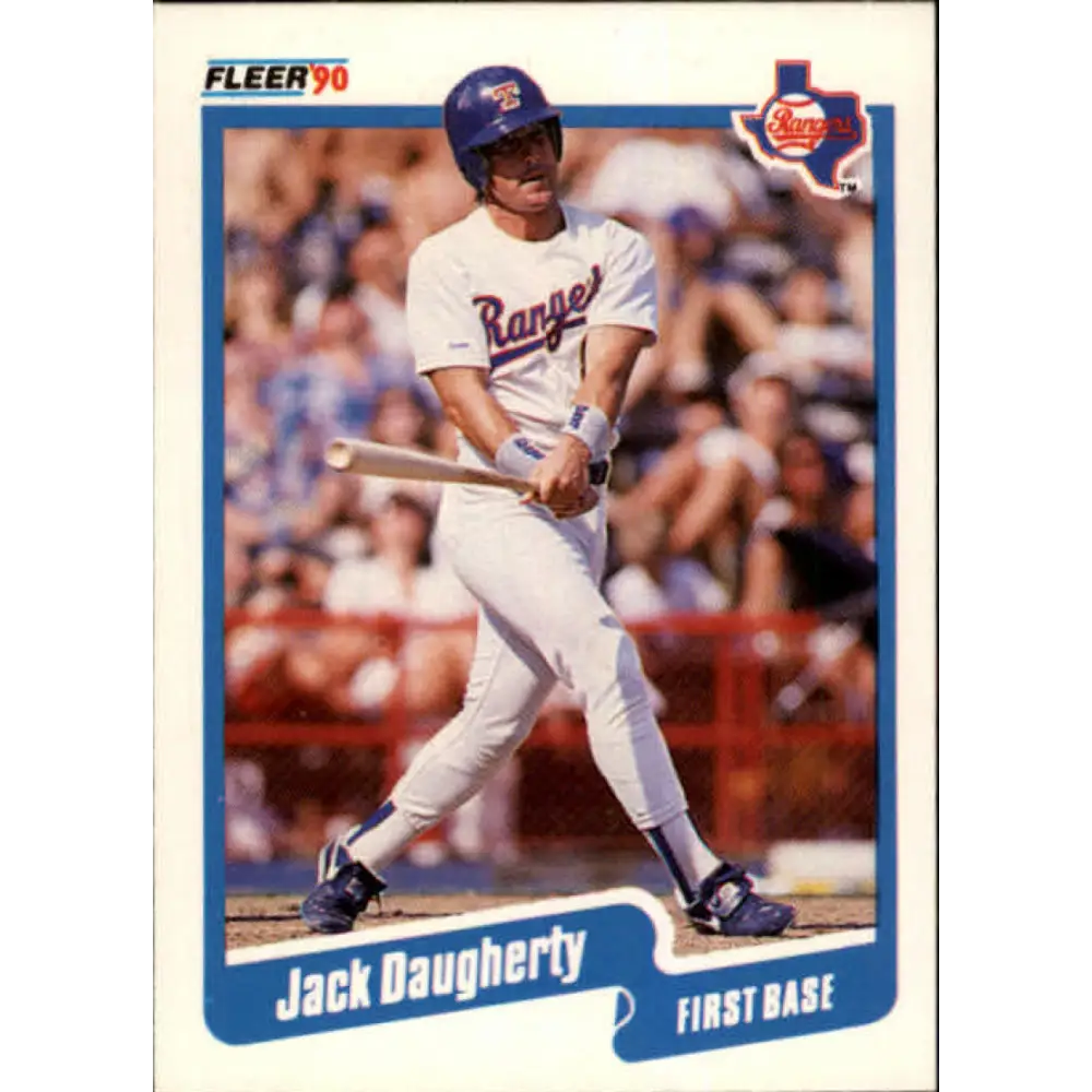 1990 Fleer #294 Jack Daugherty NM-MT RC Rookie Texas Rangers Baseball Card Image 1