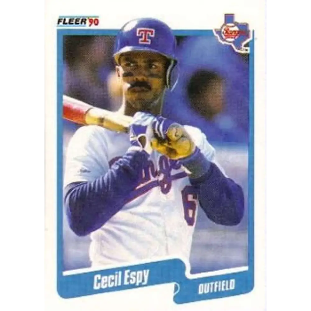 1990 Fleer #295 Cecil Espy NM-MT Texas Rangers Baseball Card Image 1