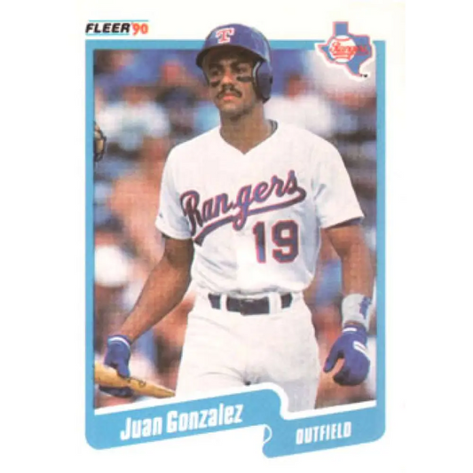 1990 Fleer #297 Juan Gonzalez NM-MT RC Rookie Texas Rangers Baseball Card Image 1