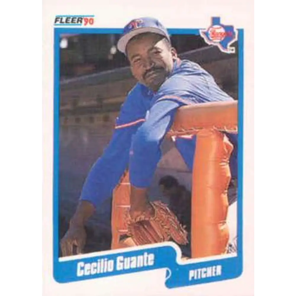 1990 Fleer #298 Cecilio Guante NM-MT Texas Rangers Baseball Card Image 1