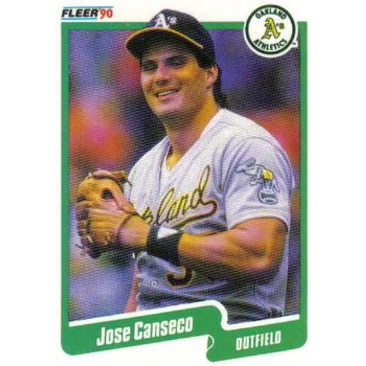 1990 Fleer #3 Jose Canseco NM-MT Oakland Athletics Baseball Card Image 1
