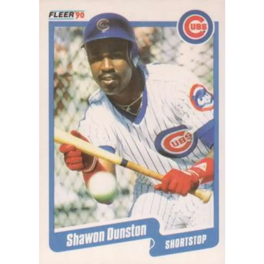 1990 Fleer #30 Shawon Dunston NM-MT Chicago Cubs Baseball Card Image 1