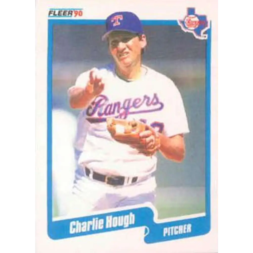 1990 Fleer #300 Charlie Hough NM-MT Texas Rangers Baseball Card Image 1