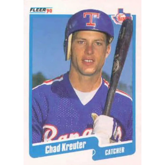 1990 Fleer #303 Chad Kreuter NM-MT Texas Rangers Baseball Card Image 1
