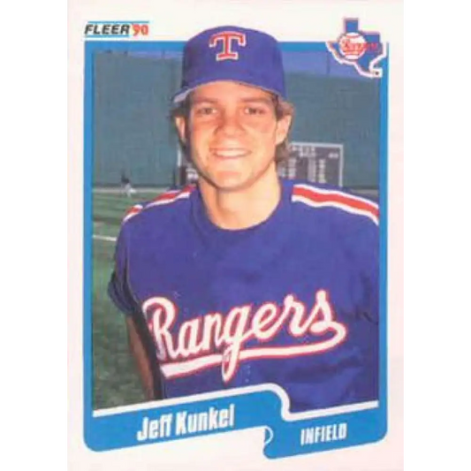 1990 Fleer #304 Jeff Kunkel NM-MT Texas Rangers Baseball Card Image 1