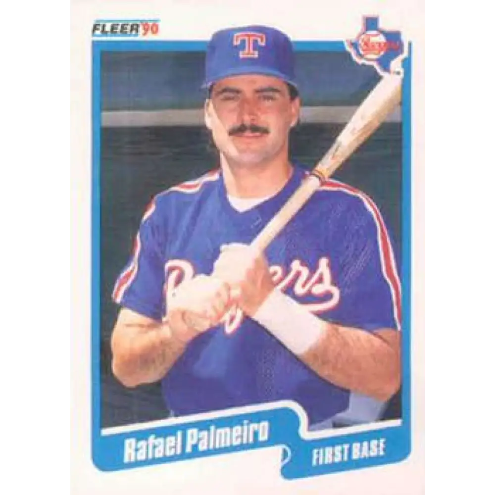 1990 Fleer #308 Rafael Palmeiro NM-MT Texas Rangers Baseball Card Image 1