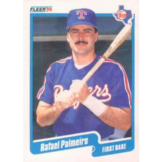 1990 Fleer #308 Rafael Palmeiro NM-MT Texas Rangers Baseball Card Image 1