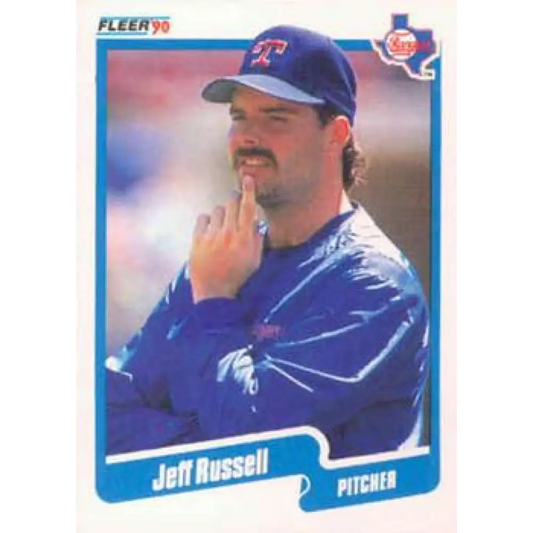 1990 Fleer #312 Jeff Russell NM-MT Texas Rangers Baseball Card Image 1