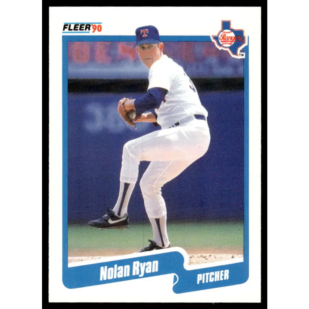 1990 Fleer #313 Nolan Ryan EX/NM Texas Rangers Baseball Card Image 1