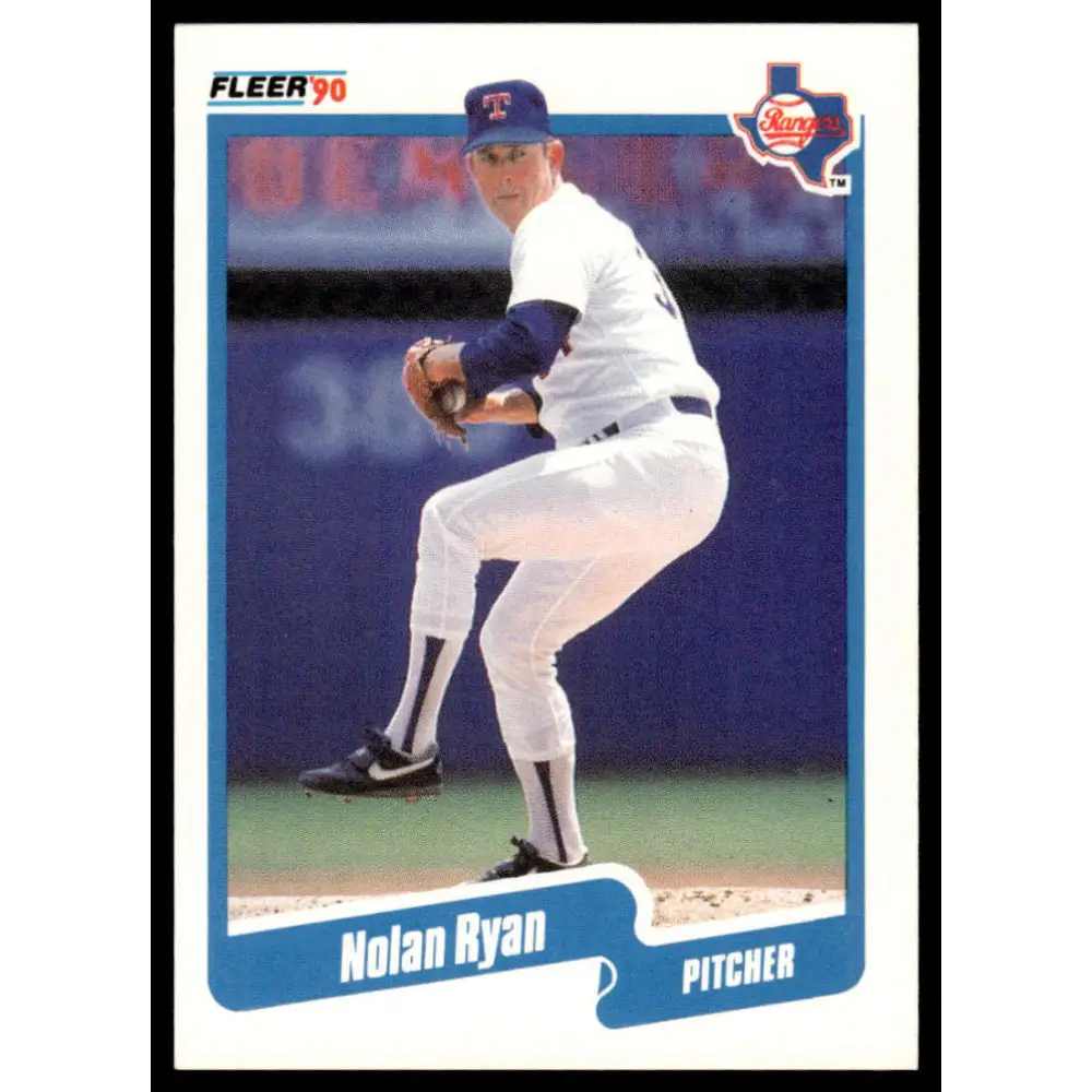1990 Fleer #313 Nolan Ryan EX/NM Texas Rangers Baseball Card Image 1