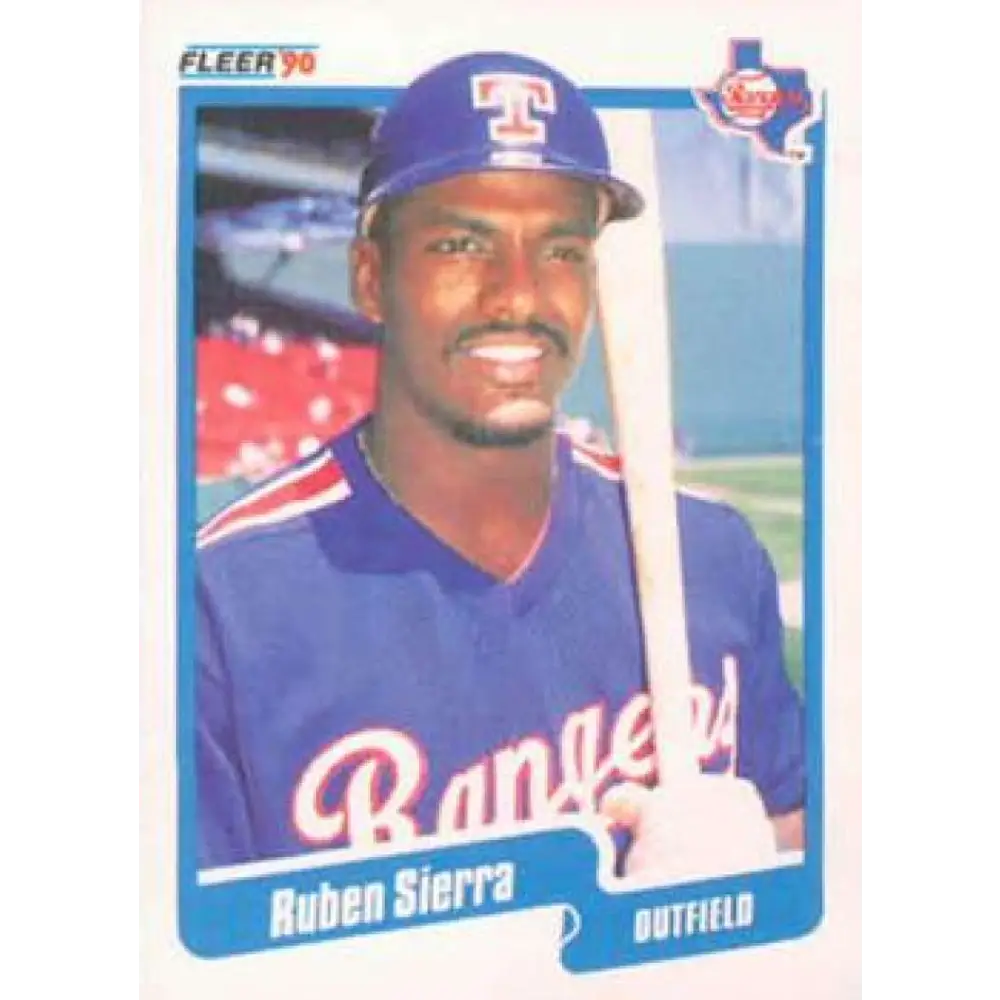1990 Fleer #314 Ruben Sierra NM-MT Texas Rangers Baseball Card Image 1