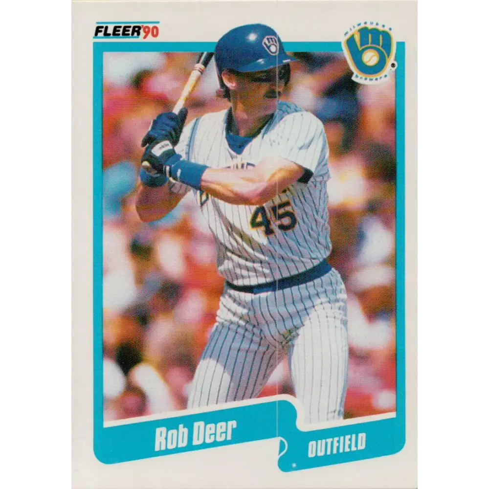 1990 Fleer #320 Rob Deer NM-MT Milwaukee Brewers Baseball Card Image 1