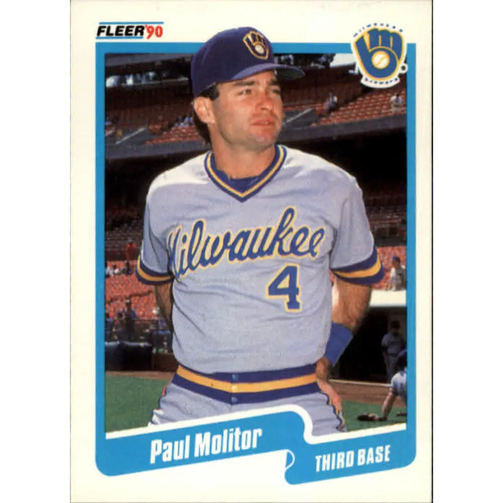 1990 Fleer #330 Paul Molitor NM-MT Milwaukee Brewers Baseball Card Image 1