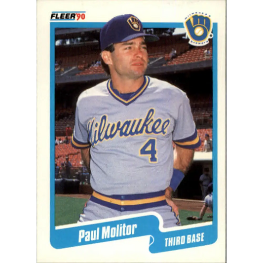 1990 Fleer #330 Paul Molitor NM-MT Milwaukee Brewers Baseball Card Image 1