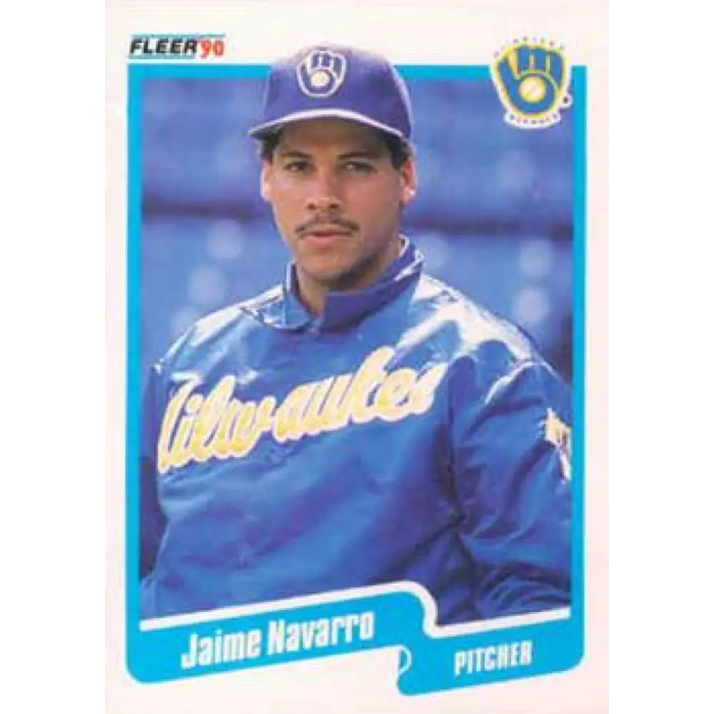 1990 Fleer #331 Jaime Navarro NM-MT Milwaukee Brewers Baseball Card Image 1