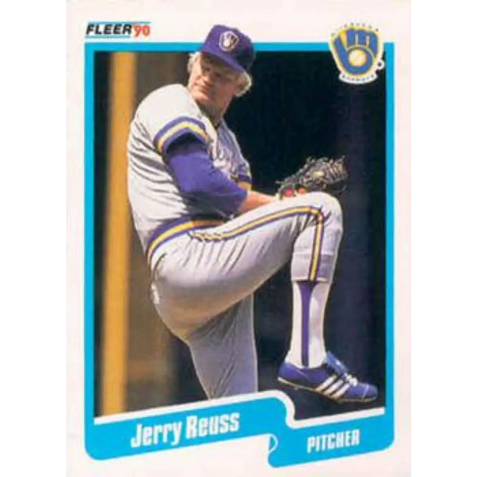 1990 Fleer #335 Jerry Reuss NM-MT Milwaukee Brewers Baseball Card Image 1