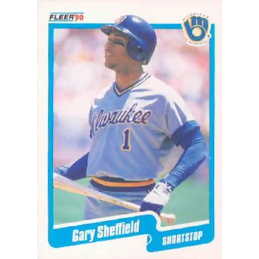 1990 Fleer #336 Gary Sheffield NM-MT Milwaukee Brewers Baseball Card Image 1