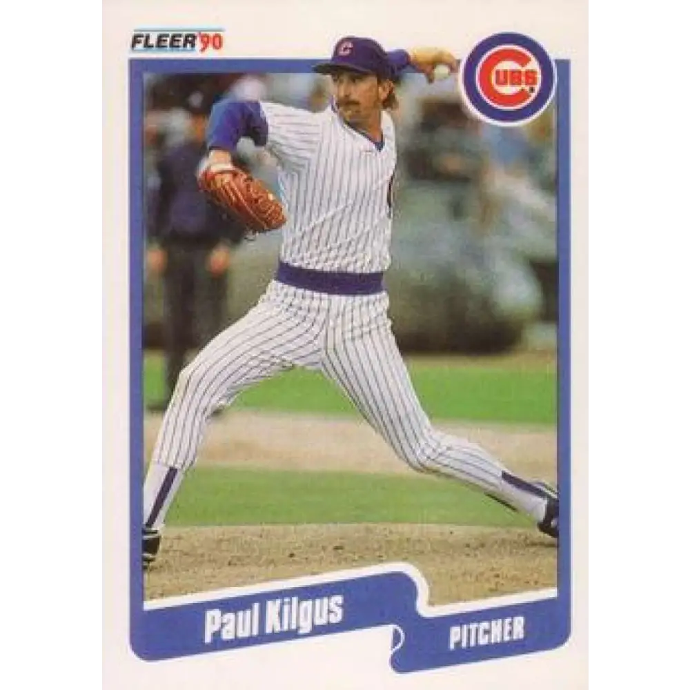1990 Fleer #34 Paul Kilgus NM-MT Chicago Cubs Baseball Card Image 1
