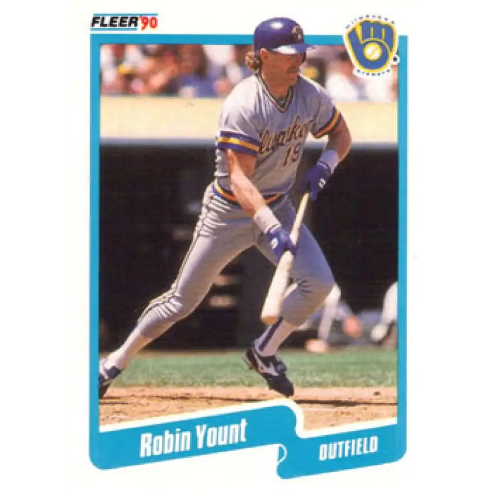 1990 Fleer #340 Robin Yount NM-MT Milwaukee Brewers Baseball Card Image 1