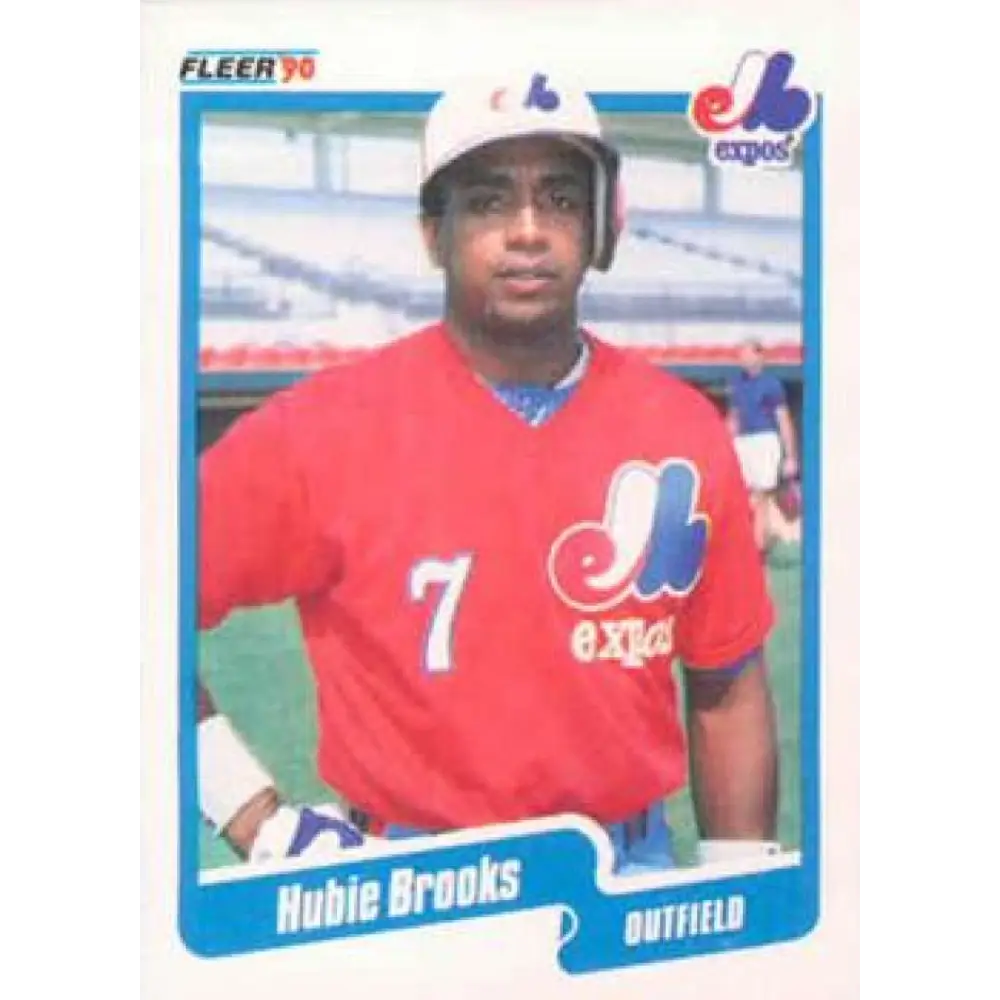 1990 Fleer #341 Hubie Brooks NM-MT Montreal Expos Baseball Card Image 1