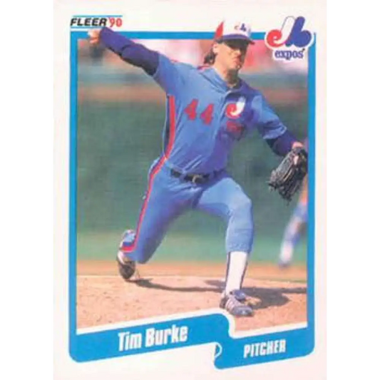 1990 Fleer #342 Tim Burke NM-MT Montreal Expos Baseball Card Image 1