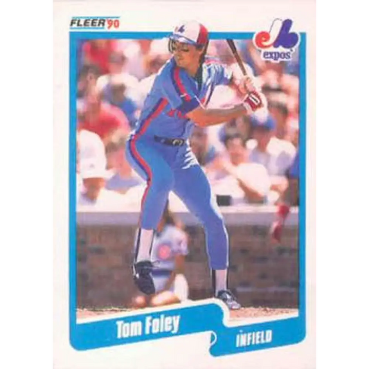 1990 Fleer #344 Tom Foley NM-MT Montreal Expos Baseball Card Image 1