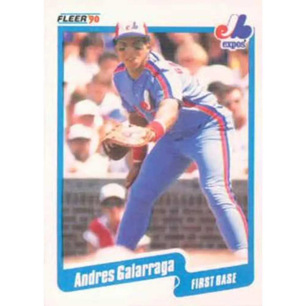 1990 Fleer #345 Andres Galarraga NM-MT Montreal Expos Baseball Card Image 1