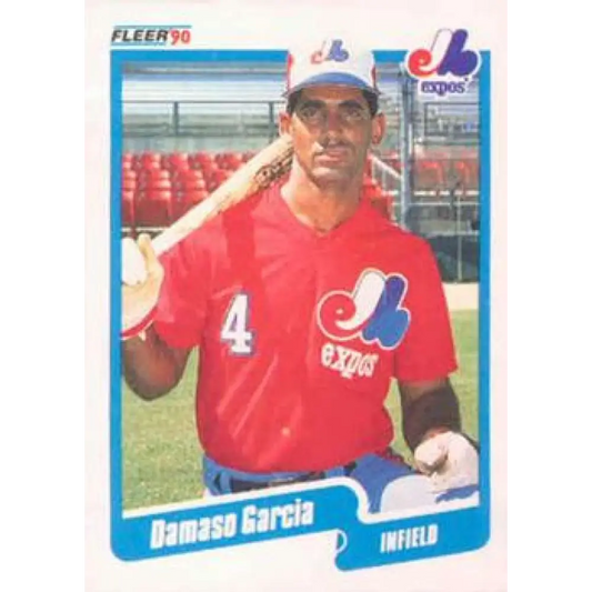 1990 Fleer #346 Damaso Garcia NM-MT Montreal Expos Baseball Card Image 1