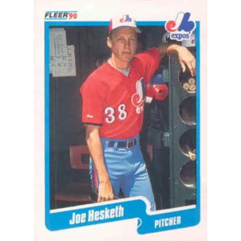 1990 Fleer #349 Joe Hesketh NM-MT Montreal Expos Baseball Card Image 1