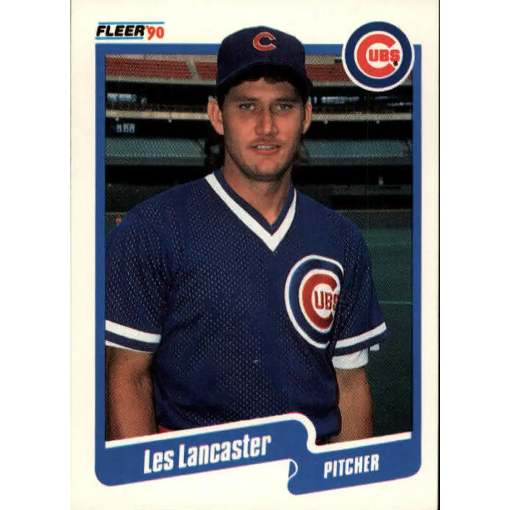 1990 Fleer #35 Les Lancaster NM-MT Chicago Cubs Baseball Card Image 1