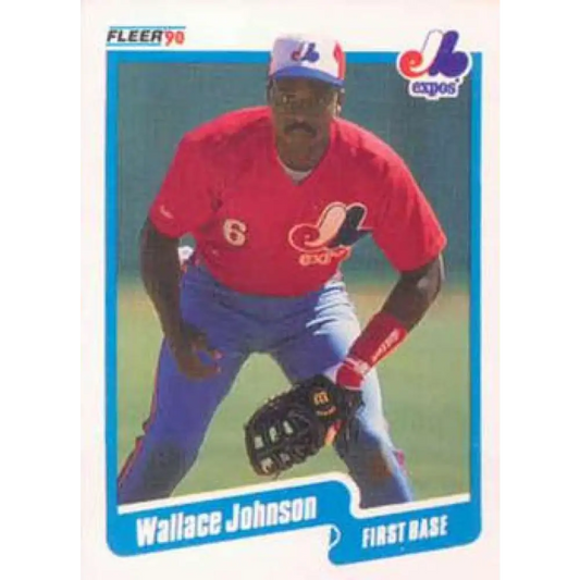 1990 Fleer #351 Wallace Johnson NM-MT Montreal Expos Baseball Card Image 1
