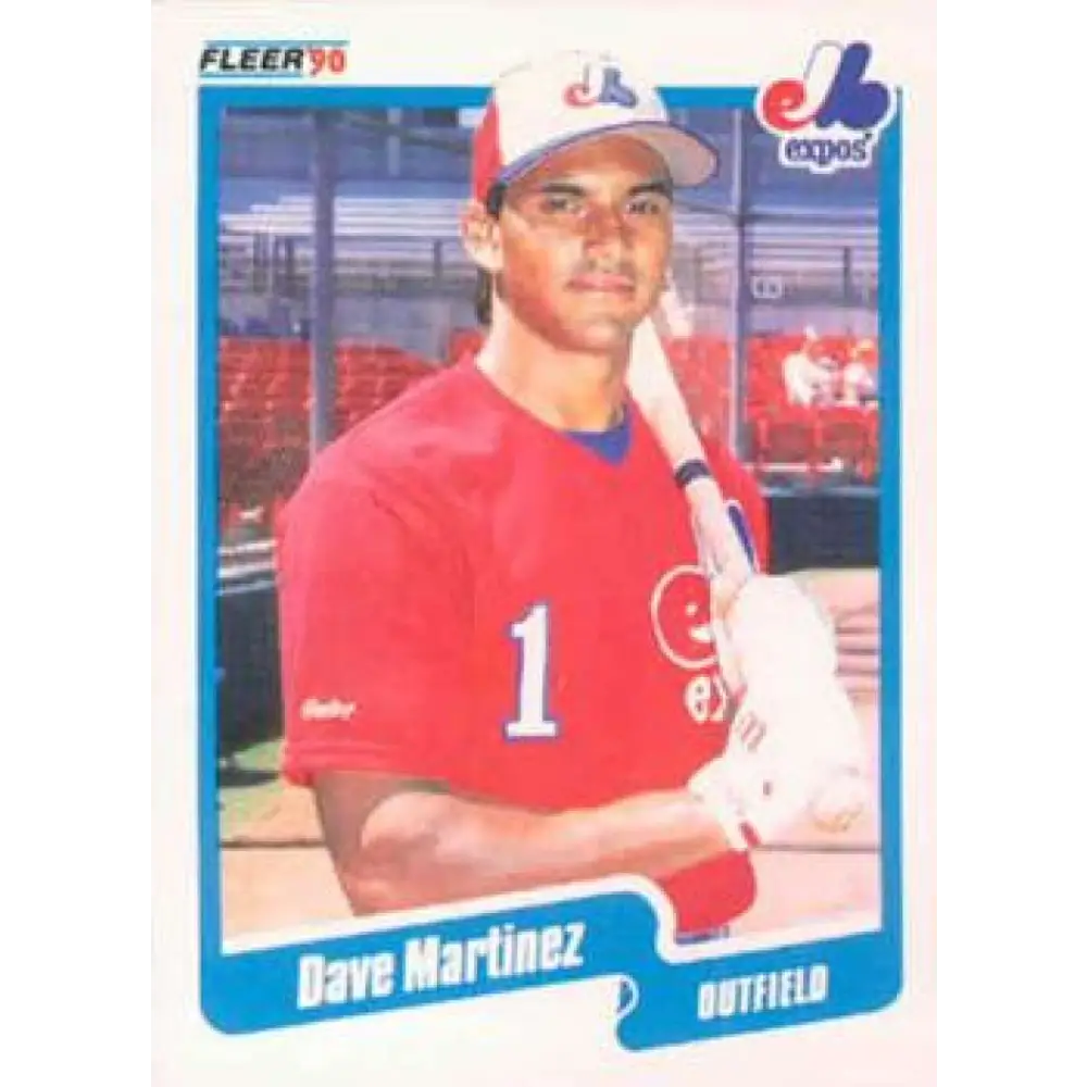 1990 Fleer #353b Dave Martinez NM-MT Montreal Expos Baseball Card Image 1