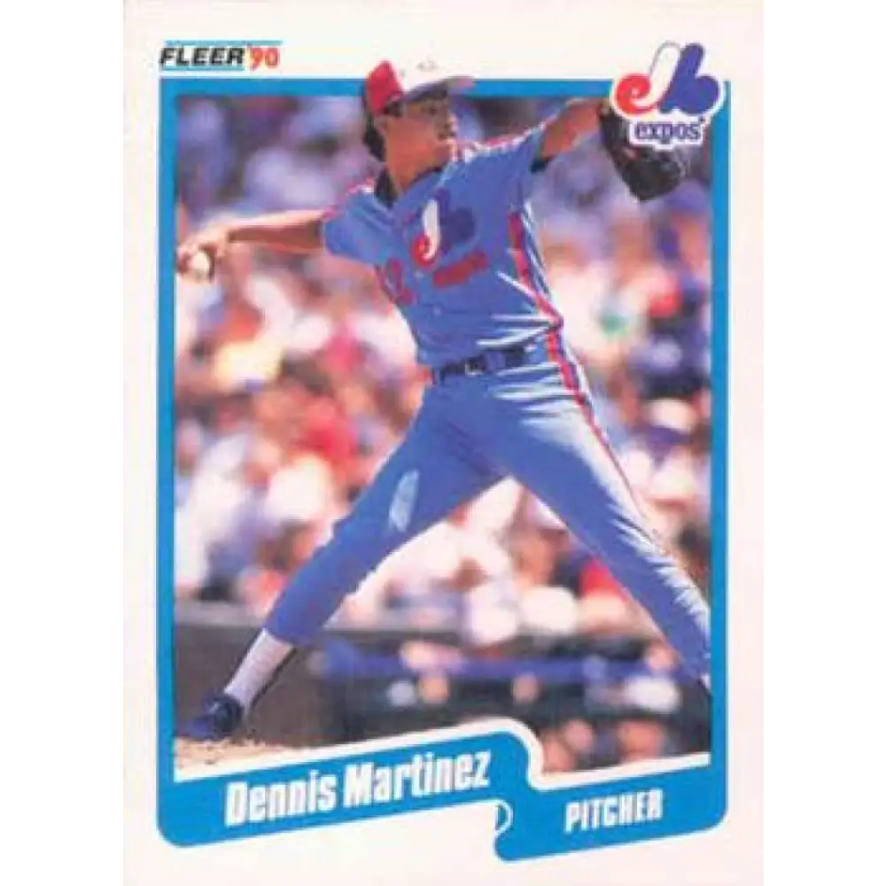 1990 Fleer #354 Dennis Martinez UER NM-MT Montreal Expos Baseball Card Image 1