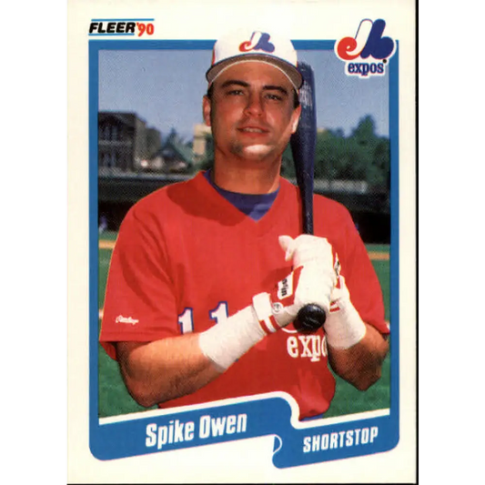 1990 Fleer #357 Spike Owen NM-MT Montreal Expos Baseball Card Image 1