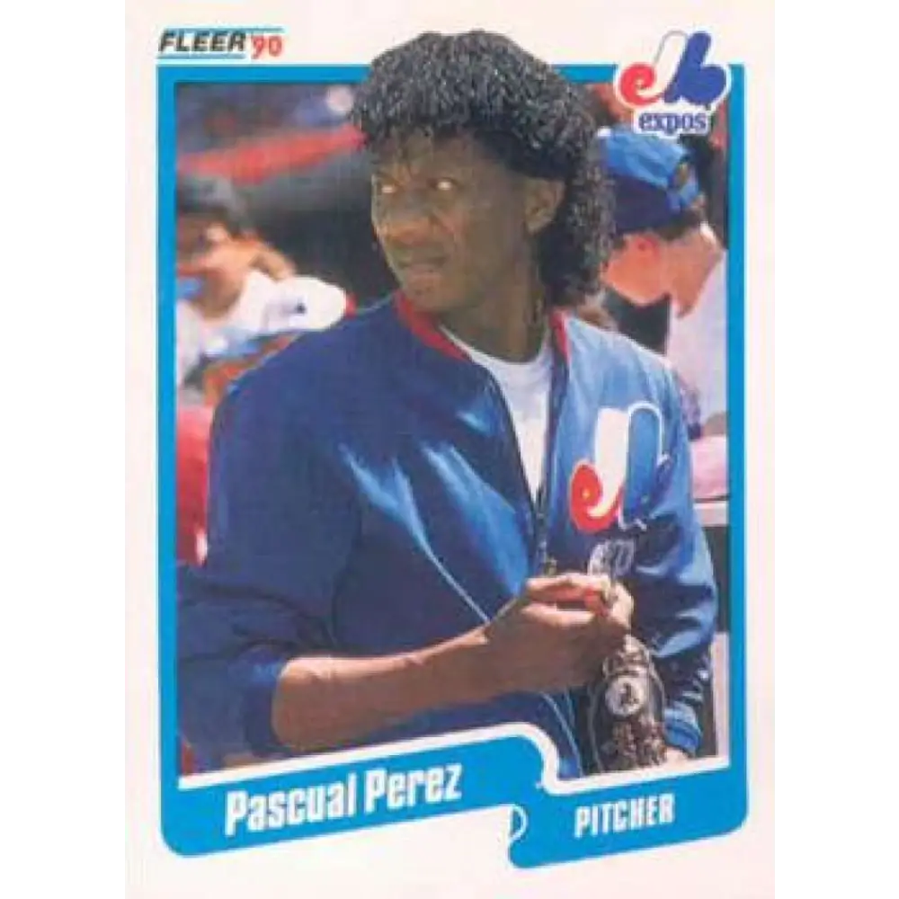 1990 Fleer #358 Pascual Perez NM-MT Montreal Expos Baseball Card Image 1