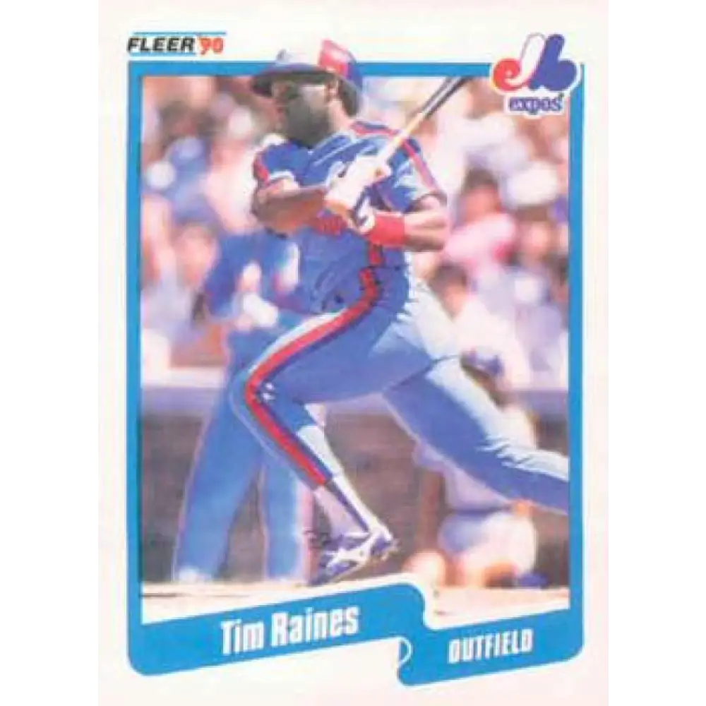 1990 Fleer #359 Tim Raines NM-MT Montreal Expos Baseball Card Image 1