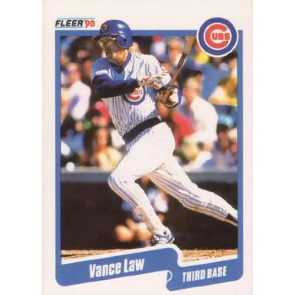 1990 Fleer #36 Vance Law NM-MT Chicago Cubs Baseball Card Image 1