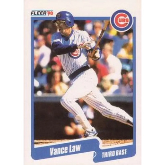 1990 Fleer #36 Vance Law NM-MT Chicago Cubs Baseball Card Image 1
