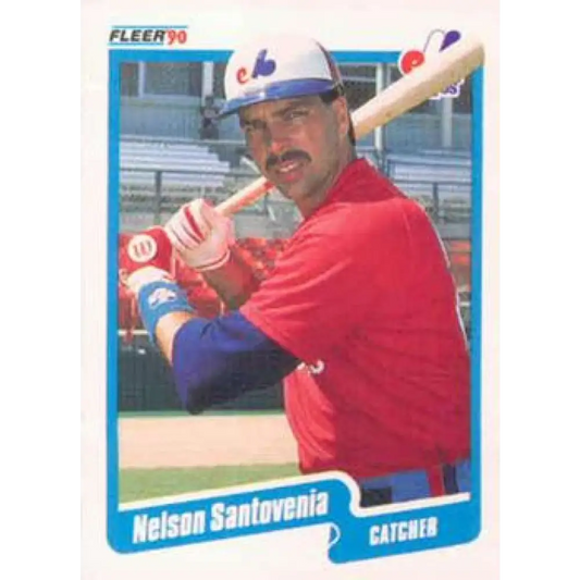 1990 Fleer #360 Nelson Santovenia NM-MT Montreal Expos Baseball Card Image 1