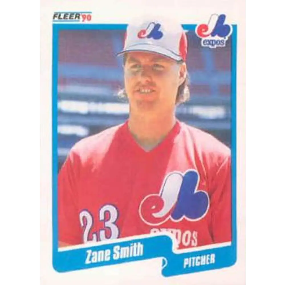 1990 Fleer #362 Zane Smith NM-MT Montreal Expos Baseball Card Image 1
