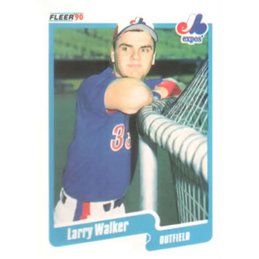 1990 Fleer #363 Larry Walker NM-MT RC Rookie Montreal Expos Baseball Card Image 1