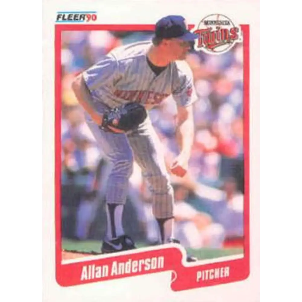 1990 Fleer #366 Allan Anderson NM-MT Minnesota Twins Baseball Card Image 1