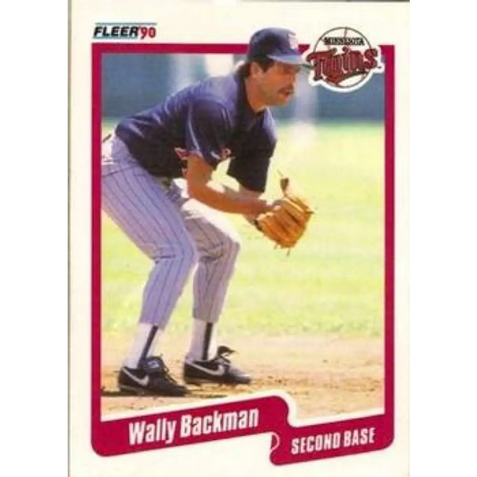 1990 Fleer #367 Wally Backman NM-MT Minnesota Twins Baseball Card Image 1