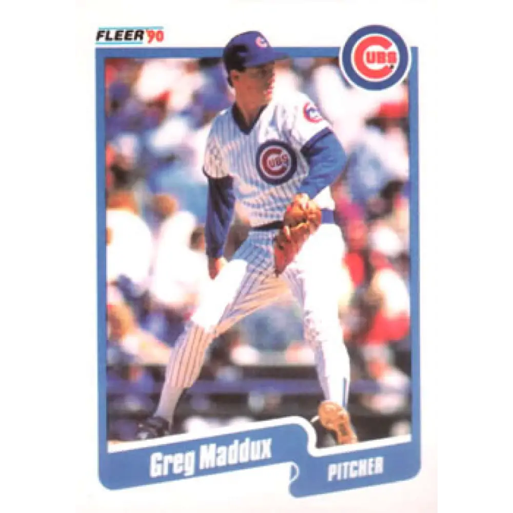 1990 Fleer #37 Greg Maddux NM-MT Chicago Cubs Baseball Card Image 1