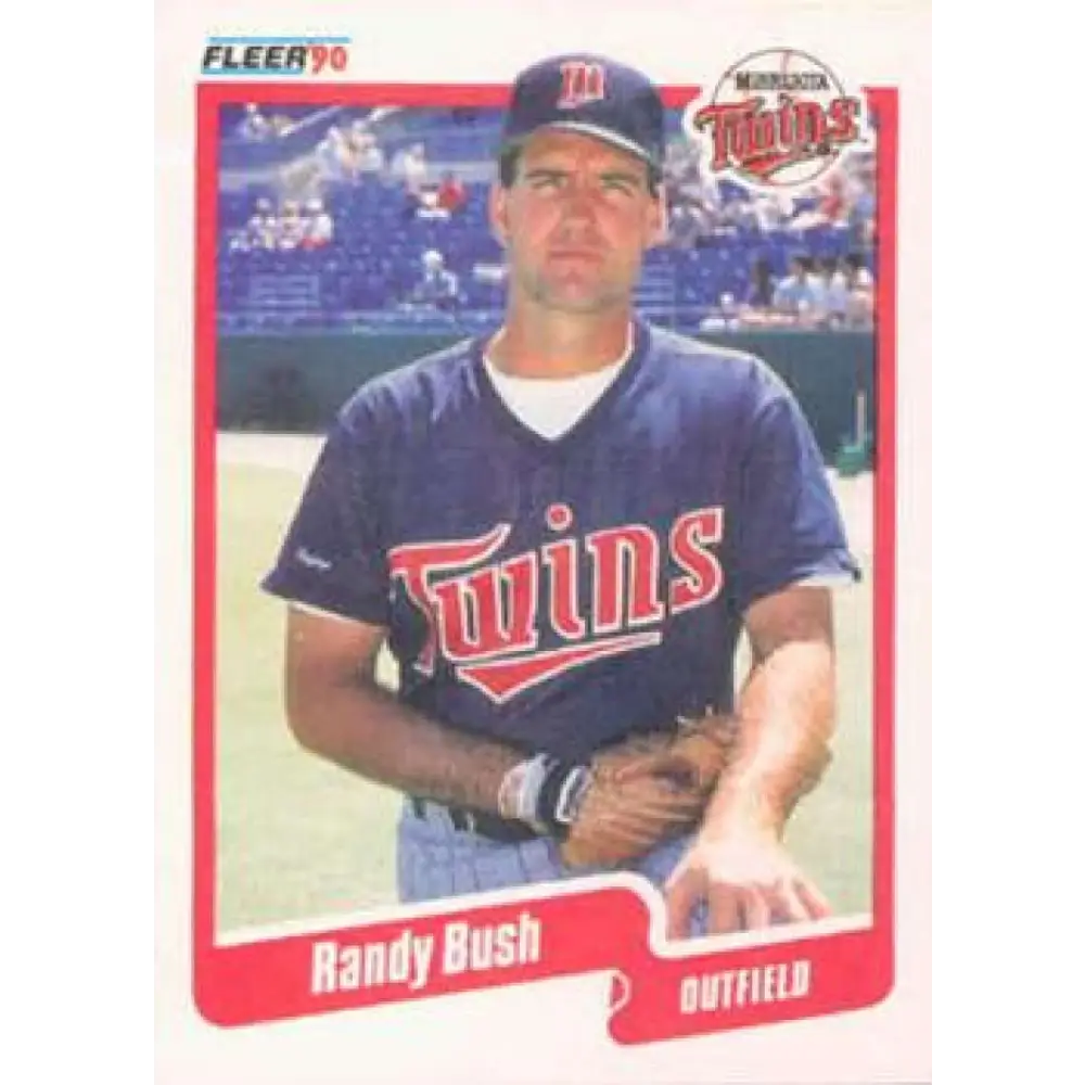 1990 Fleer #370 Randy Bush NM-MT Minnesota Twins Baseball Card Image 1