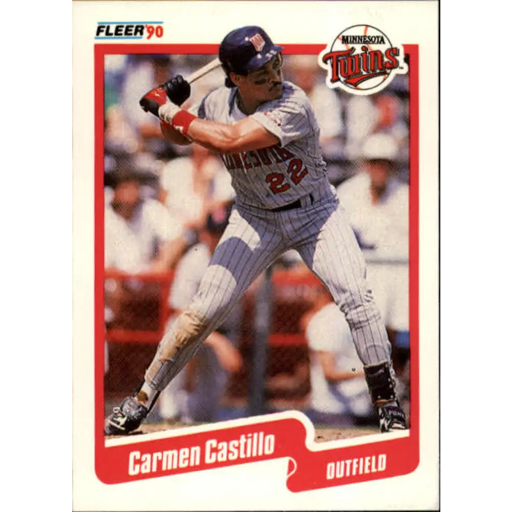 1990 Fleer #371 Carmen Castillo NM-MT Minnesota Twins Baseball Card Image 1