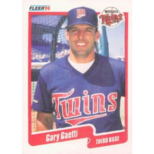 1990 Fleer #373 Gary Gaetti NM-MT Minnesota Twins Baseball Card Image 1