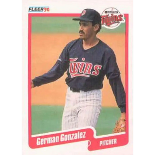 1990 Fleer #376 German Gonzalez UER NM-MT Minnesota Twins Baseball Card Image 1