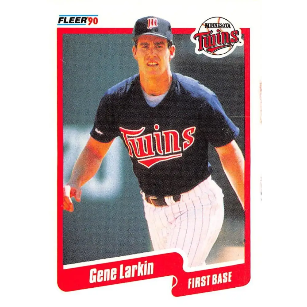 1990 Fleer #379 Gene Larkin NM-MT Minnesota Twins Baseball Card Image 1