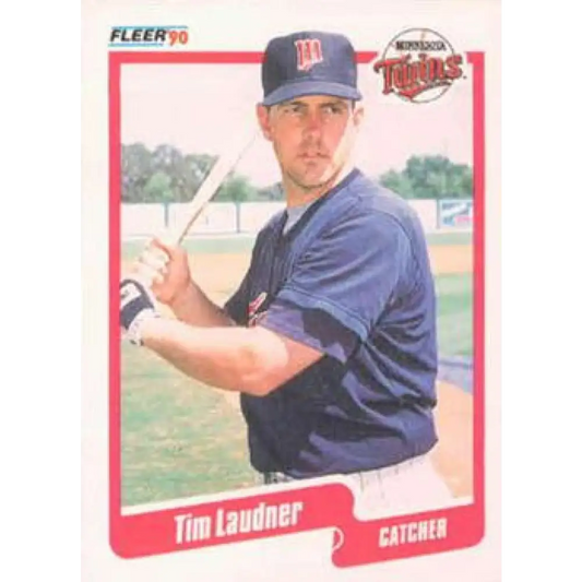 1990 Fleer #380 Tim Laudner UER NM-MT Minnesota Twins Baseball Card Image 1